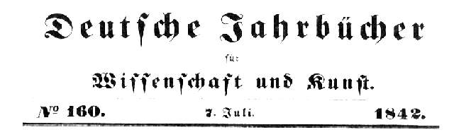 Deutsche Jahrb�cher f�r Wissenchaft und Kunst