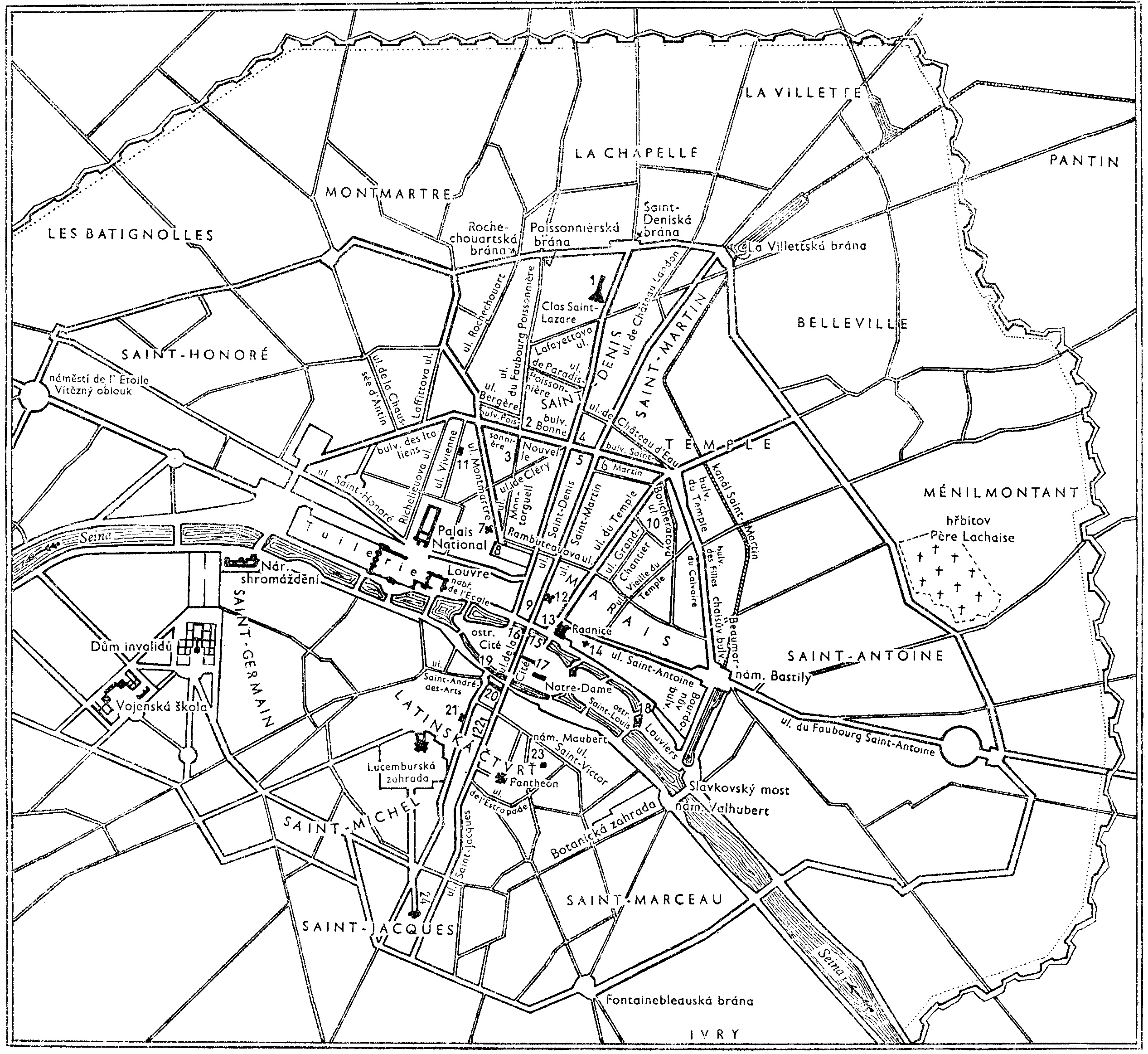 Schematick� pl�n Pa��e za �ervnov� revoluce 1848